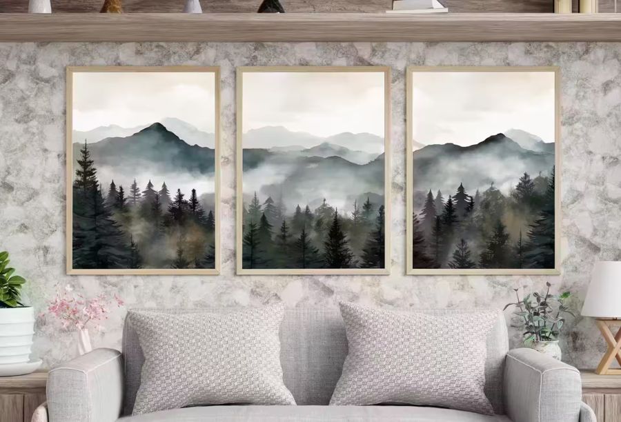 , 3 Mountain Gallery Watercolor