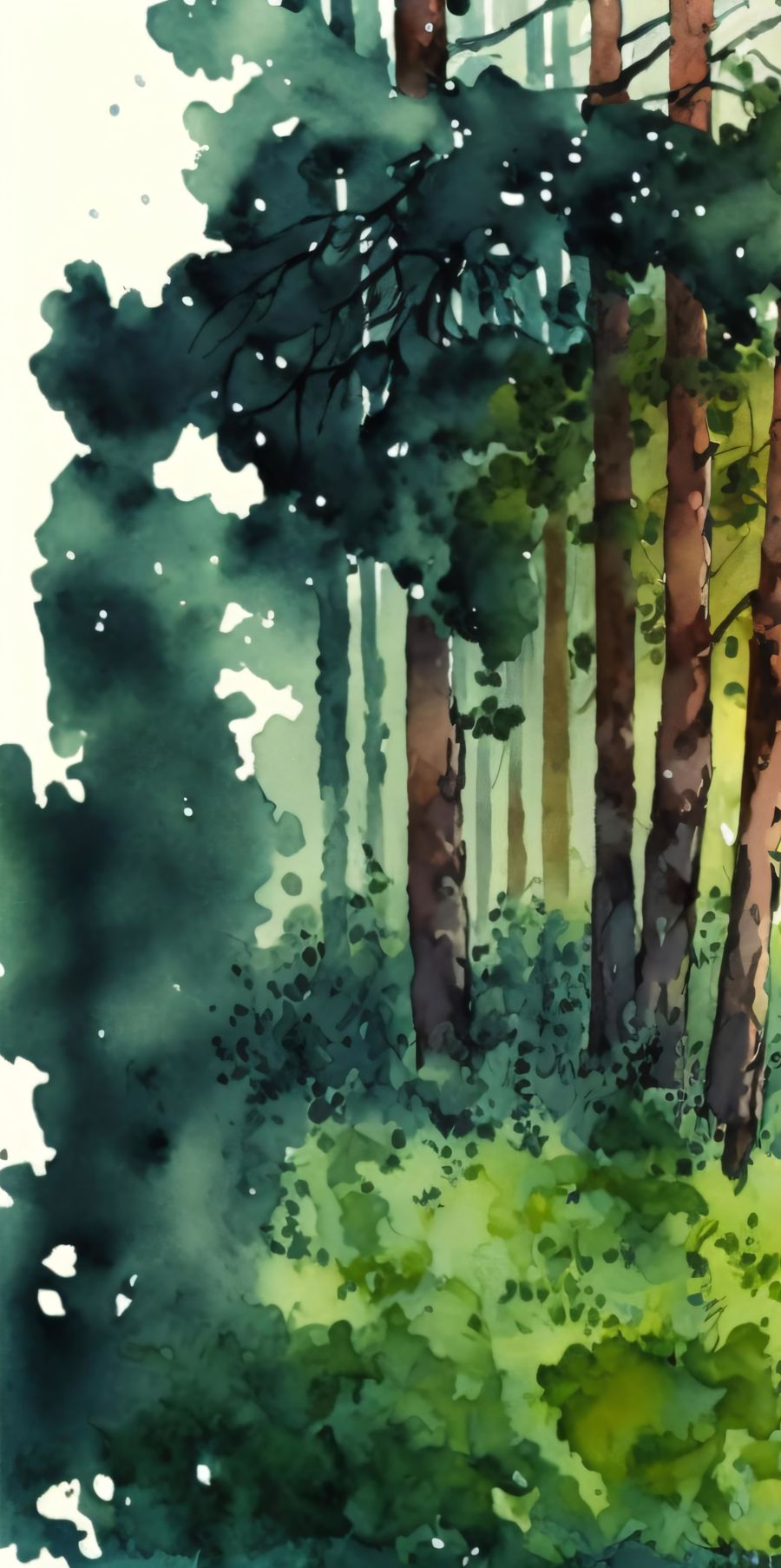Forests, 3 Watercolor Forest Landscape 3
