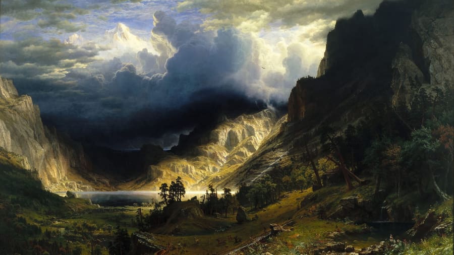 Albert Bierstadt, A Storm in the Rocky Mountains Mt Rosalie