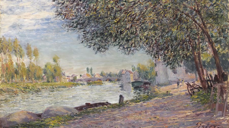 Alfred Sisley, The Port of Moret sur Loing Evening