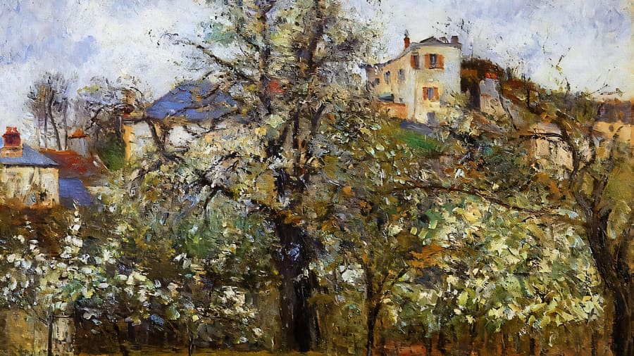 Camille Pissarro, Kitchen Garden with Trees in Flower Spring Pontoise