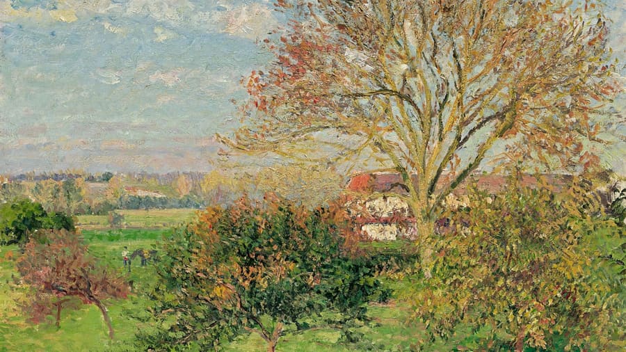 Camille Pissarro, The Large Walnut Tree Autumn Morning Eragny