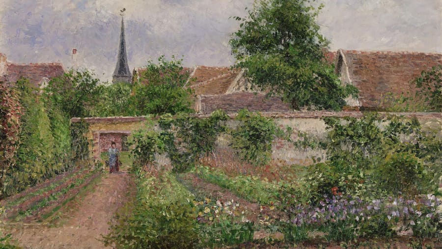 Camille Pissarro, Vegetable Garden Overcast Morning Eragny
