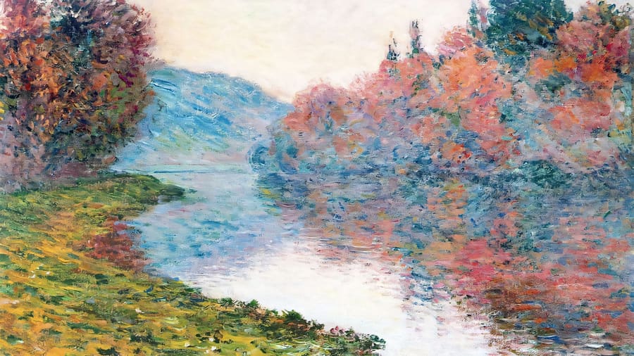 Claude Monet, Banks of the Seine at Jeufosse Clear Weather