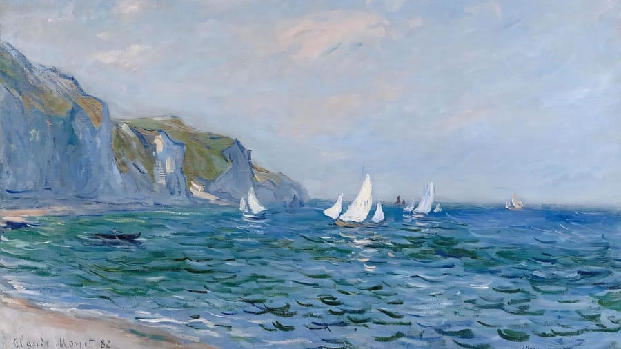 Claude Monet, Cliffs and Sailboats at Pourville