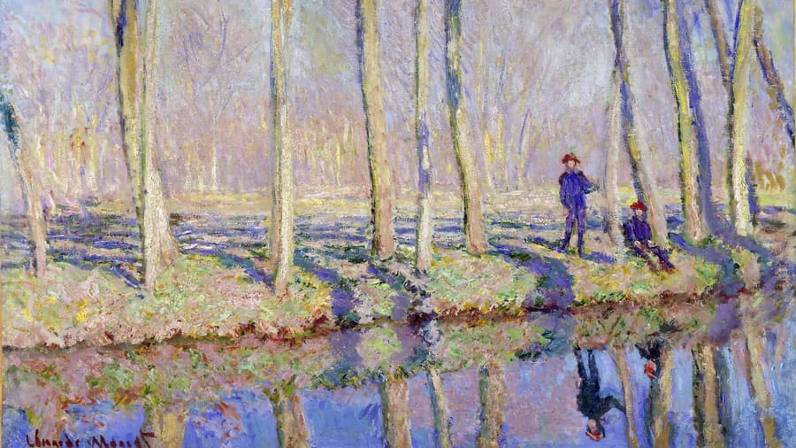 Claude Monet, Jean Pierre Hoschede and Michel Monet on the Bank of the Epte