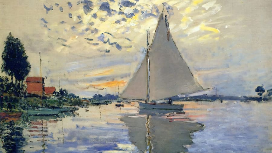 Claude Monet, Sailboat at Le Petit Gennevilliers