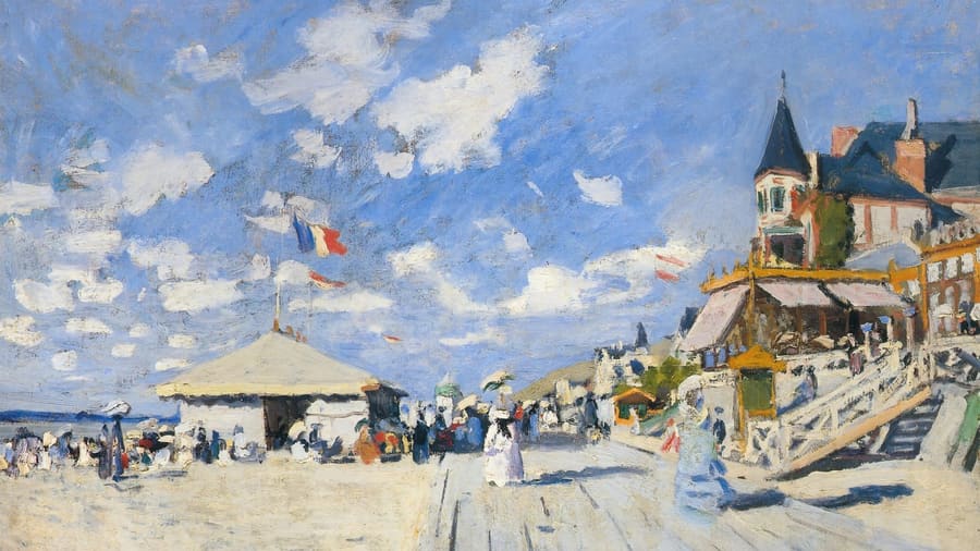 Claude Monet, The Boardwalk on the Beach at Trouville