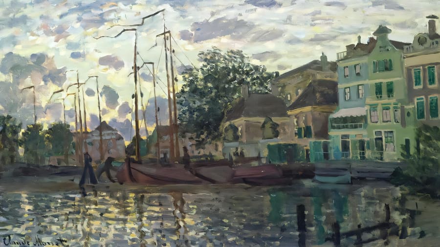 Claude Monet, The Dam at Zaandam Evening