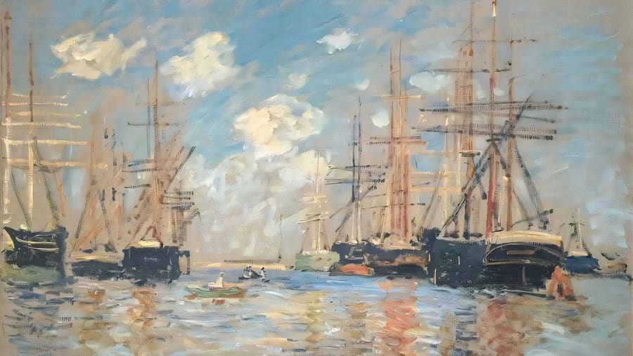Claude Monet, The Sea Port in Amsterdam