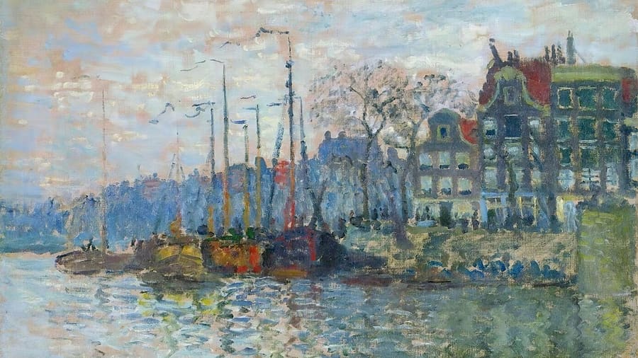 Claude Monet, View of the Prins Hendrikkade and the Kromme Waal in Amsterdam