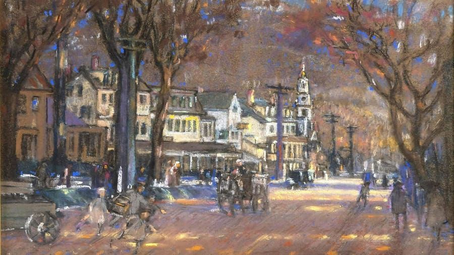 Frederick Usher De Voll, Street Scene with Figures