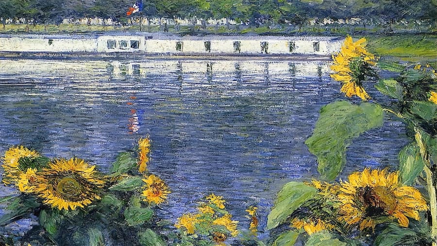 Gustave Caillebotte, Sunflowers on the Banks of the Seine