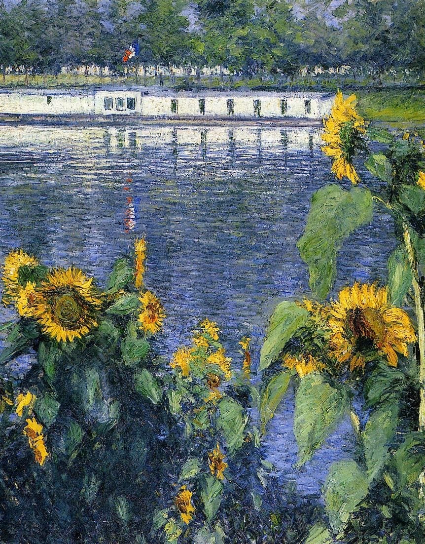 Gustave Caillebotte, Sunflowers on the Banks of the Seine (14017110434)