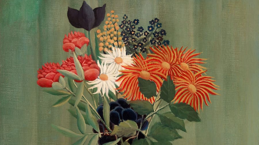 Henri Rousseau, Bouquet of Flowers with China Asters and Tokyos