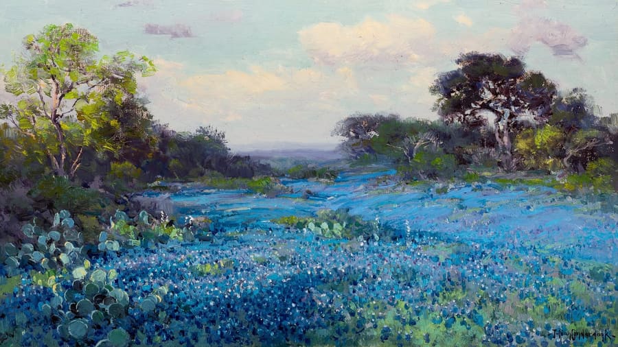 Julian Onderdonk, Blue Bonnets at Late Afternoon