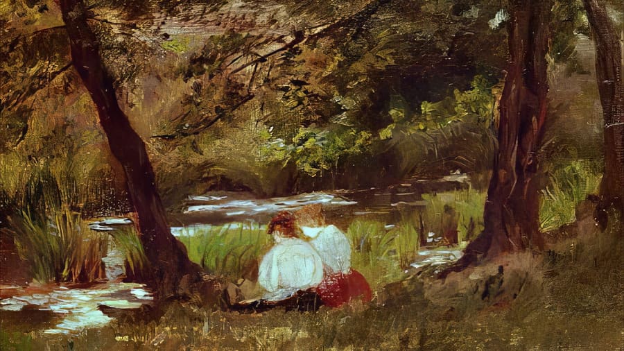 Mary Cassat, Two Women Seated by a Woodland Stream