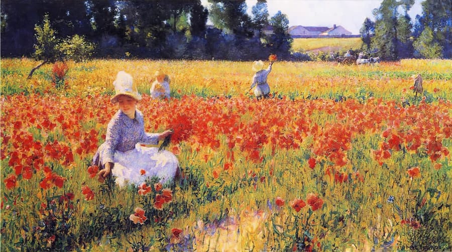 Robert Vonnoh, In Flanders Field Where Soldiers Sleep and Poppies Grow