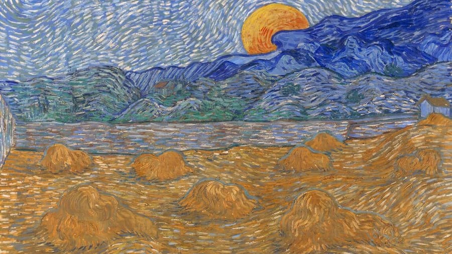 Vincent van Gogh, Landscape with Wheat Sheaves and Rising Moon