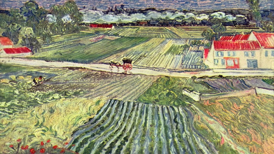 Vincent van Gogh, Landscape with a Carriage and a Train