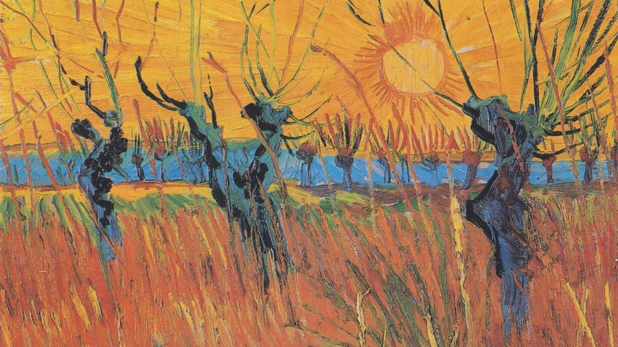 Vincent van Gogh, Pollard Willows and Setting Sun