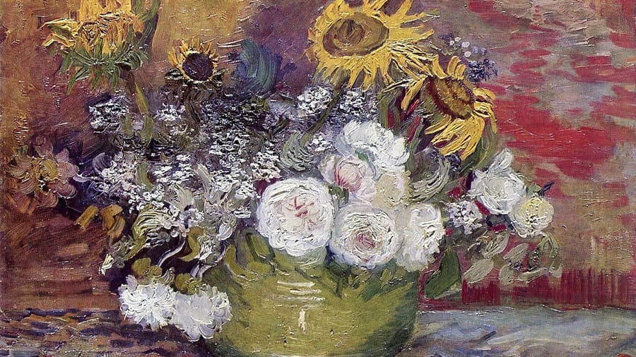 Vincent van Gogh, Stll Life with Roses and Sunflowers