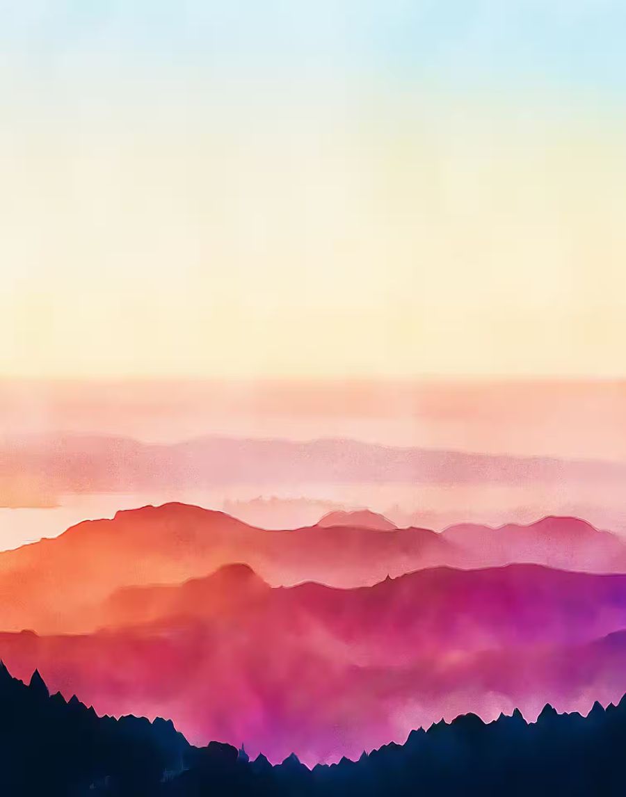, Abstract Evening Mountains Abstract