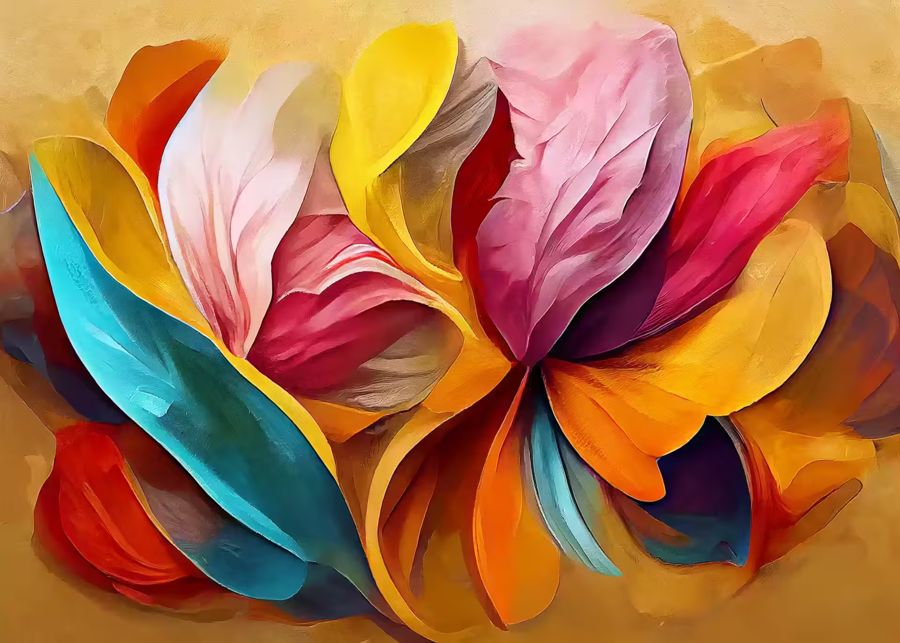 Flowers, Abstract Modern Floral Colorful