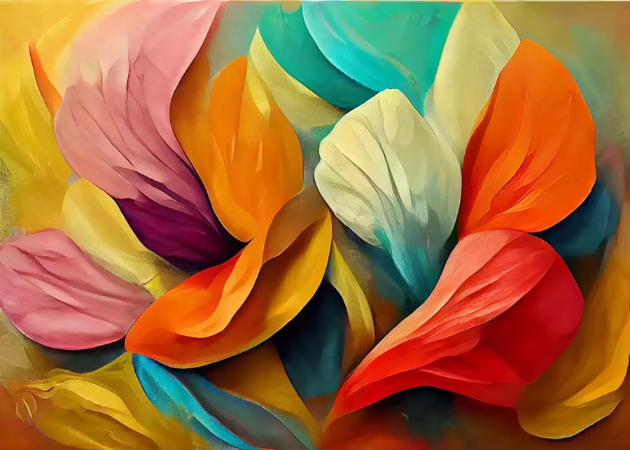 Flowers, Abstract Modern Floral Colorful