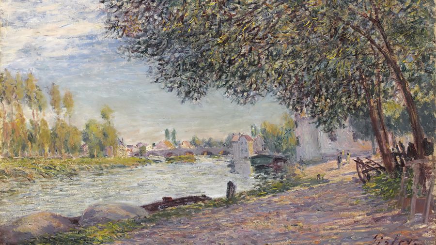 Alfred Sisley, The Port of Moret sur Loing Evening