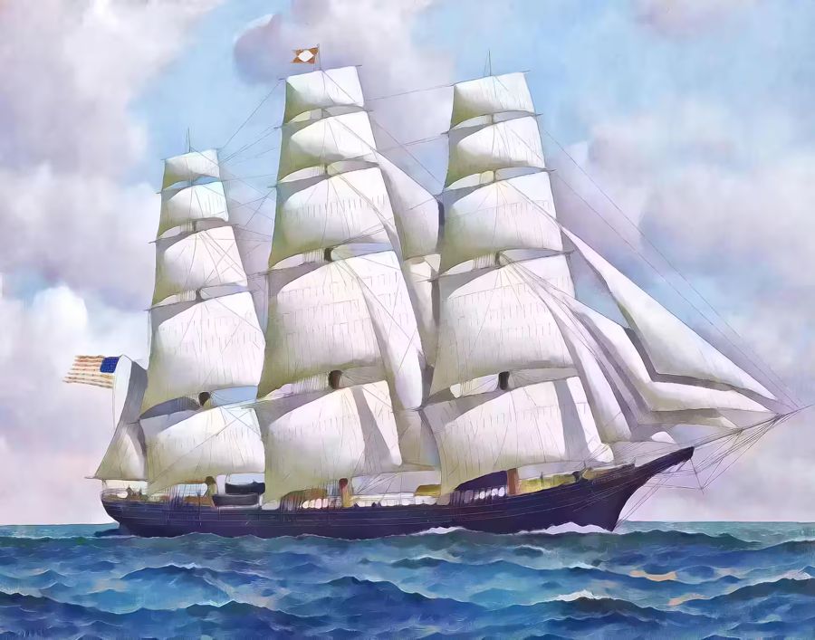 , American Clipper Ship Full Sail