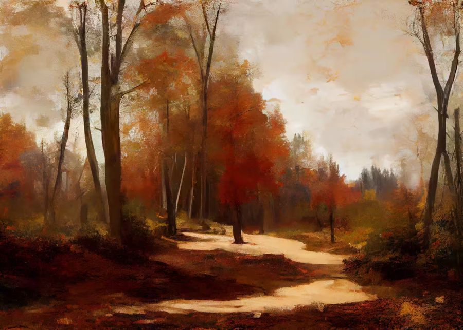 Seasonal, Autumn Landscape Forest Trail Rustic