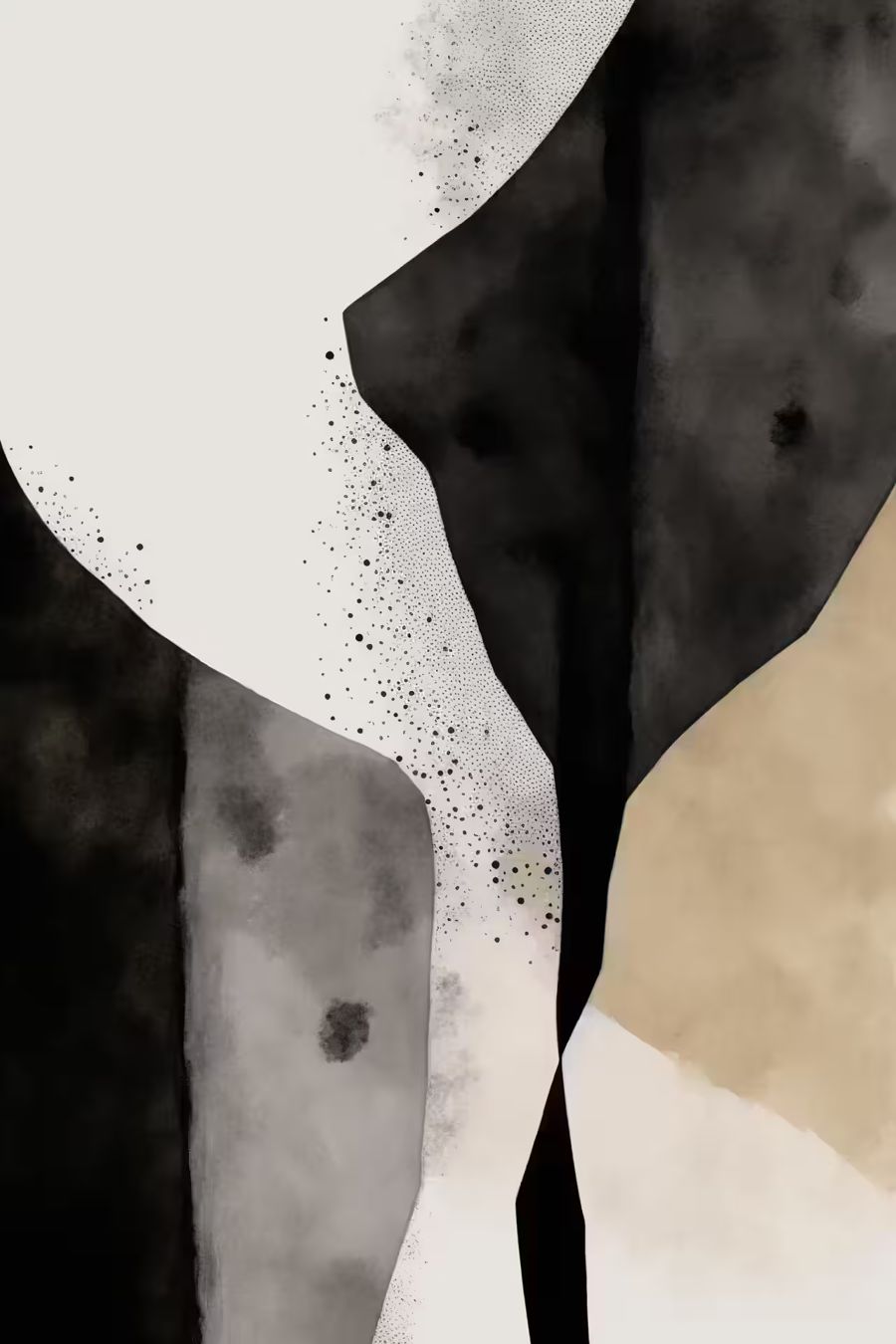 , Black Beige 2 Minimalist Black
