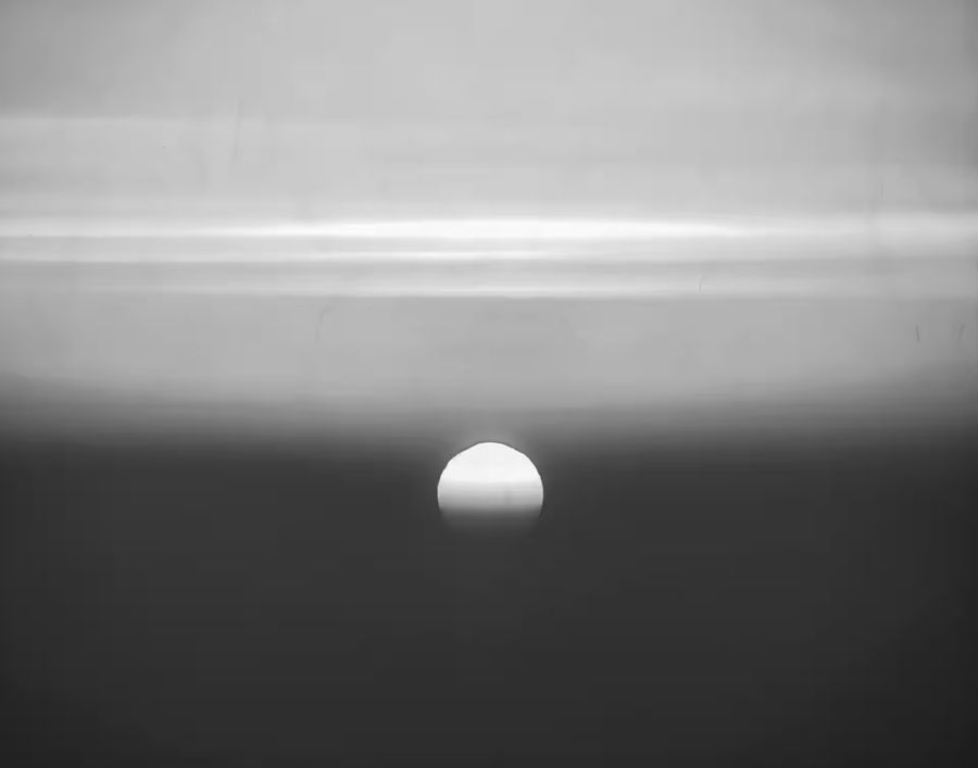 , Black White Abstract Sunset Minimal