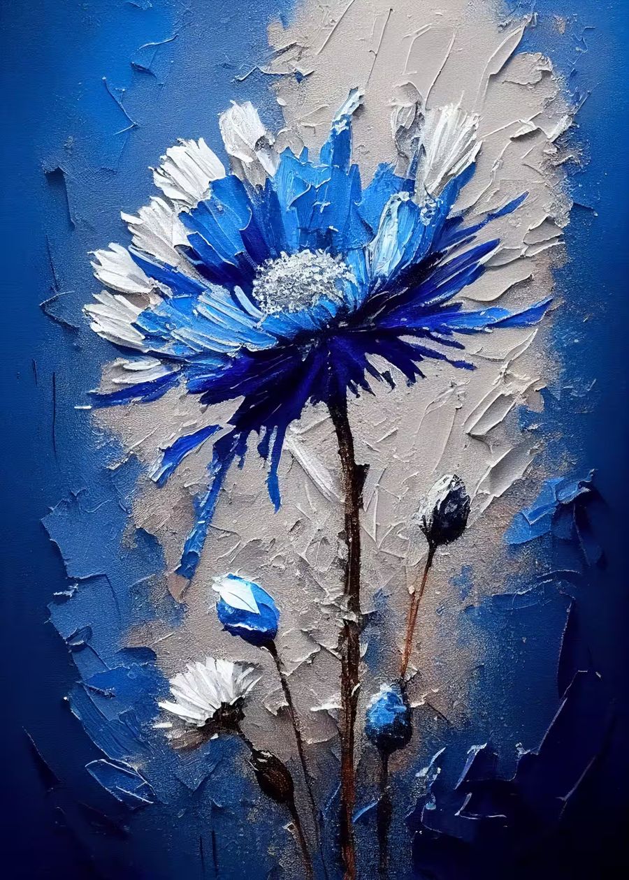 Flowers, Blue Flower Abstract Flower Texture