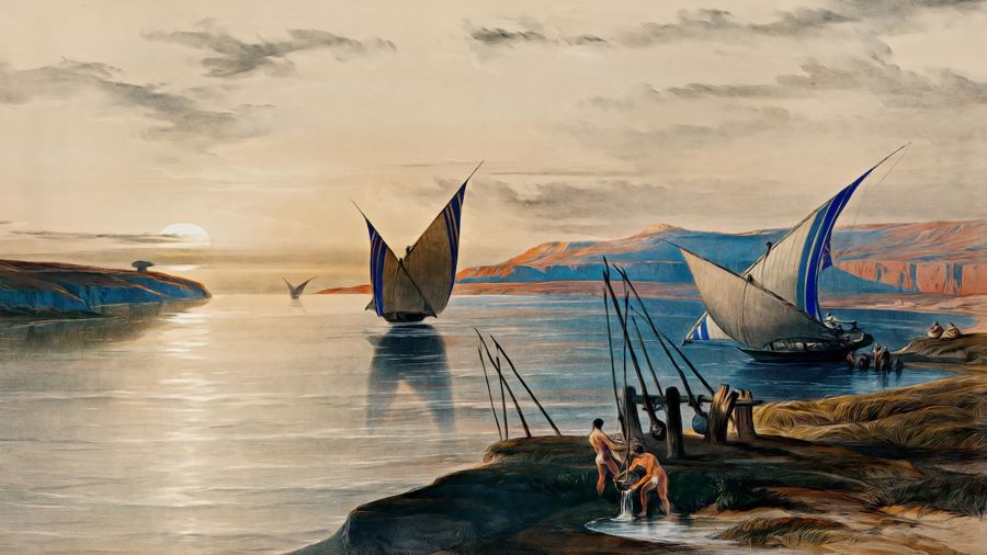 , Boats on the Nile Egypt