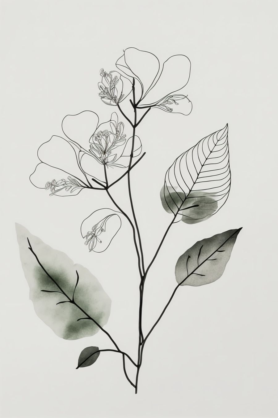 Flowers, Botanical 3 Sage Green Gallery