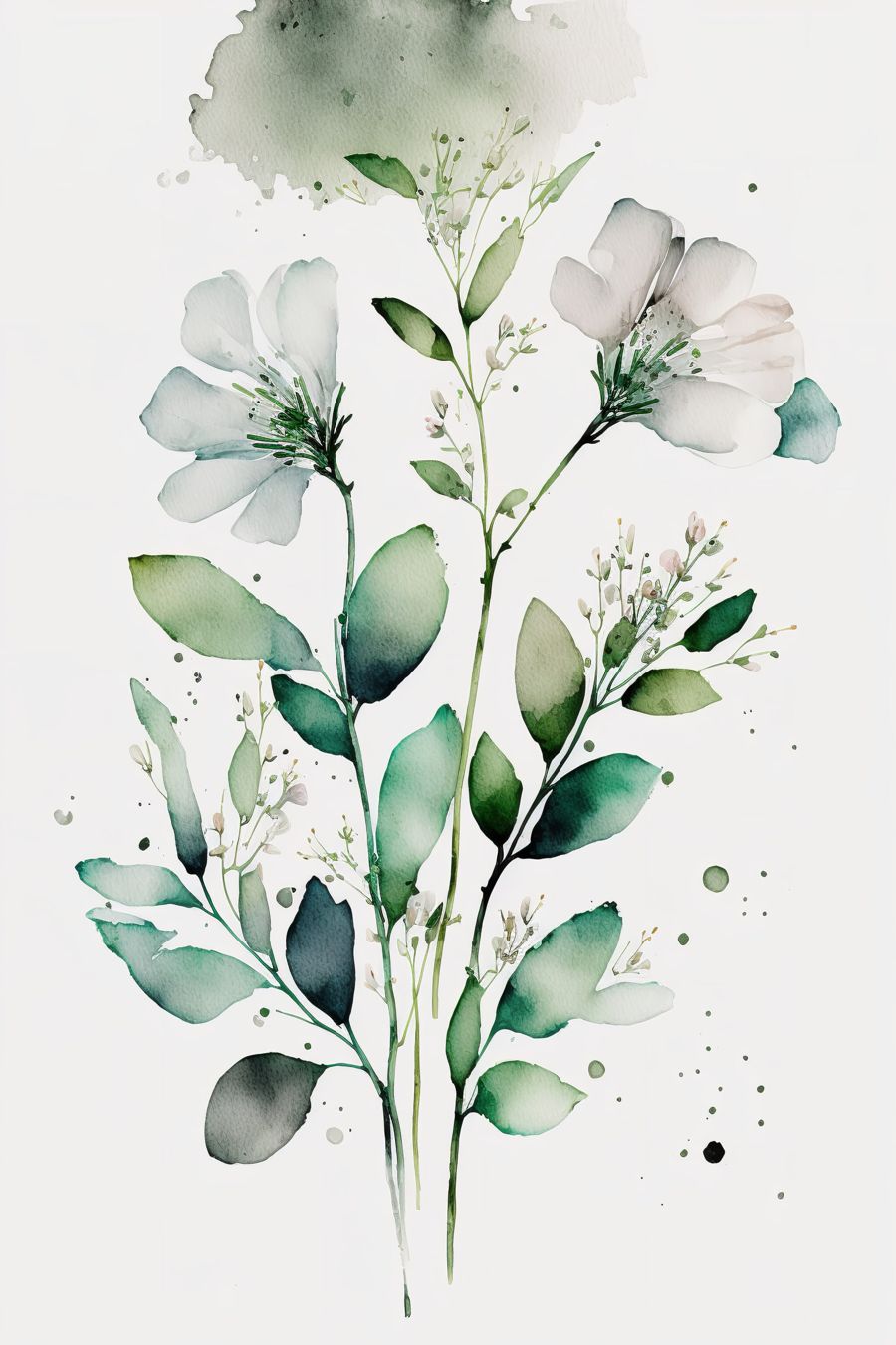 Flowers, Botanical 3 Watercolor Gallery