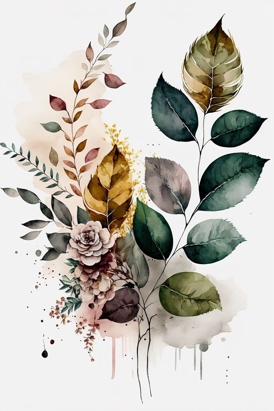 Flowers, Botanical 3 Watercolor Gallery
