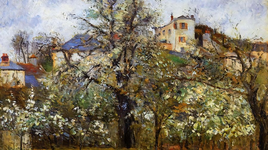 Camille Pissarro, Kitchen Garden with Trees in Flower Spring Pontoise