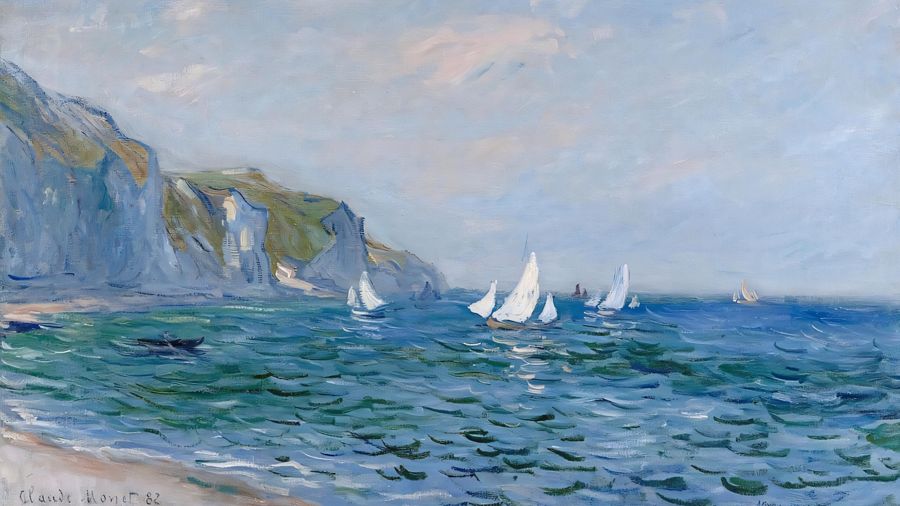 Claude Monet, Cliffs and Sailboats at Pourville
