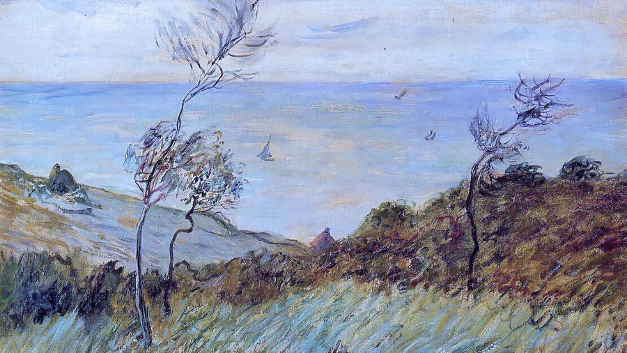 Claude Monet, Cliffs of Varengeville Gust of Wind