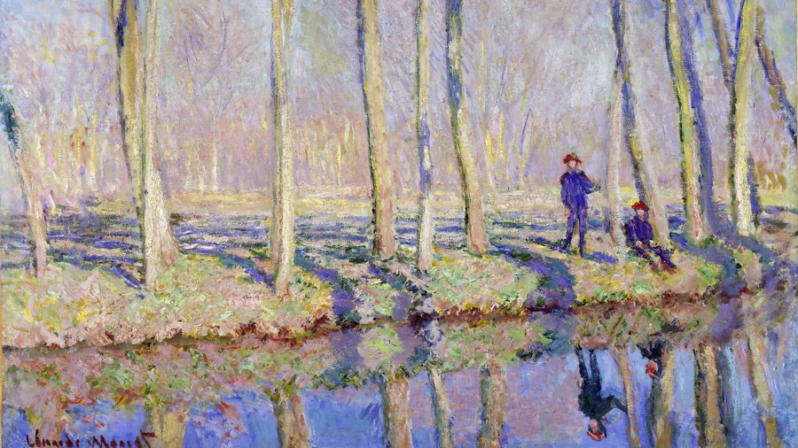 Claude Monet, Jean Pierre Hoschede and Michel Monet on the Bank of the Epte