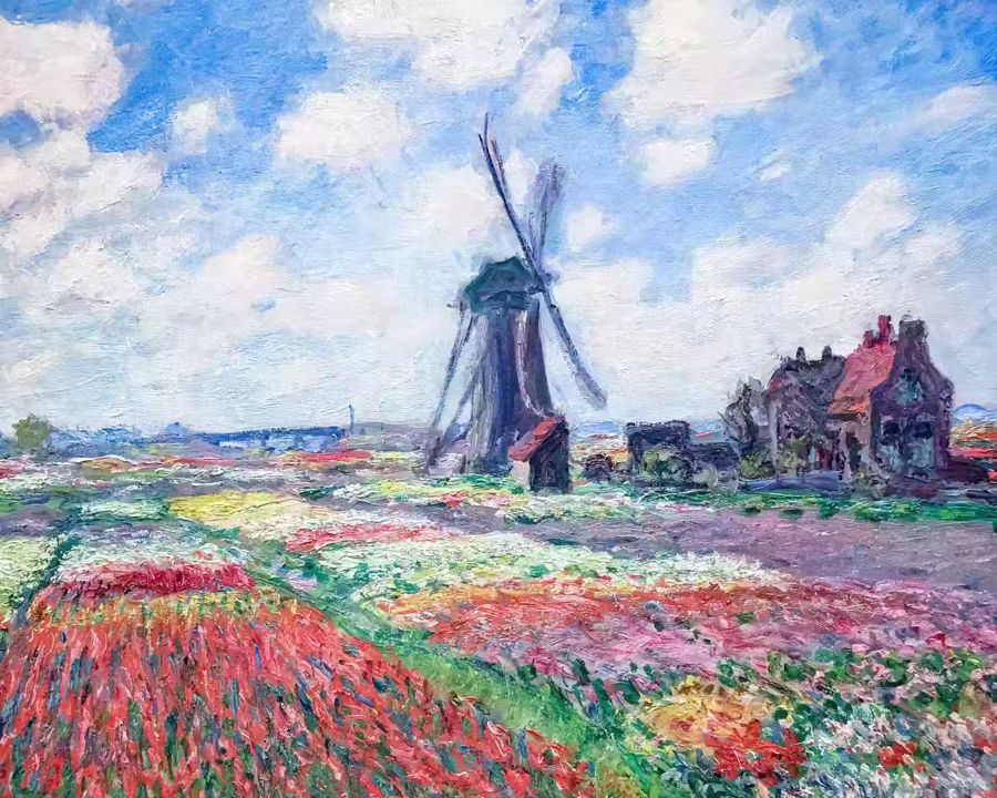 Claude Monet, Claude Monet Windmill Tulip Field