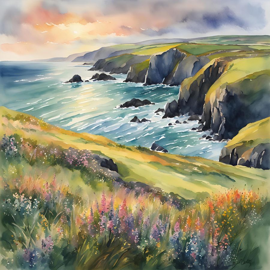 Flowers, Coastal I Wildflower Watercolor Home