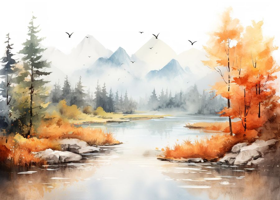 Forests, Colorful Forest Landscape Nature River