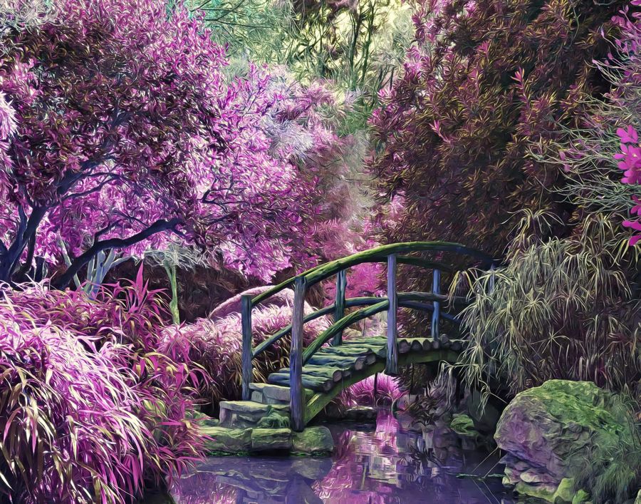 Gardens, Colorful Mystical Garden Floral Decor