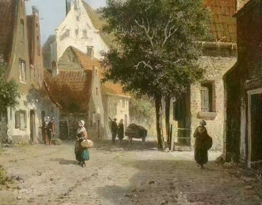 Countryside, Country Oil Rustic European Village