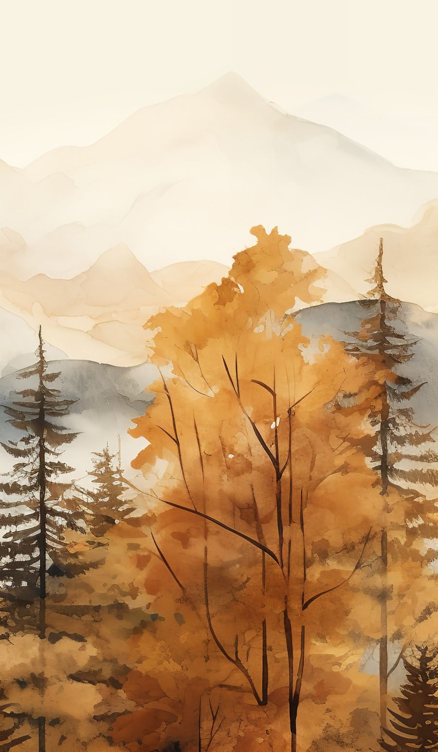 Seasonal, Fall Mountain Forest 3 Piece