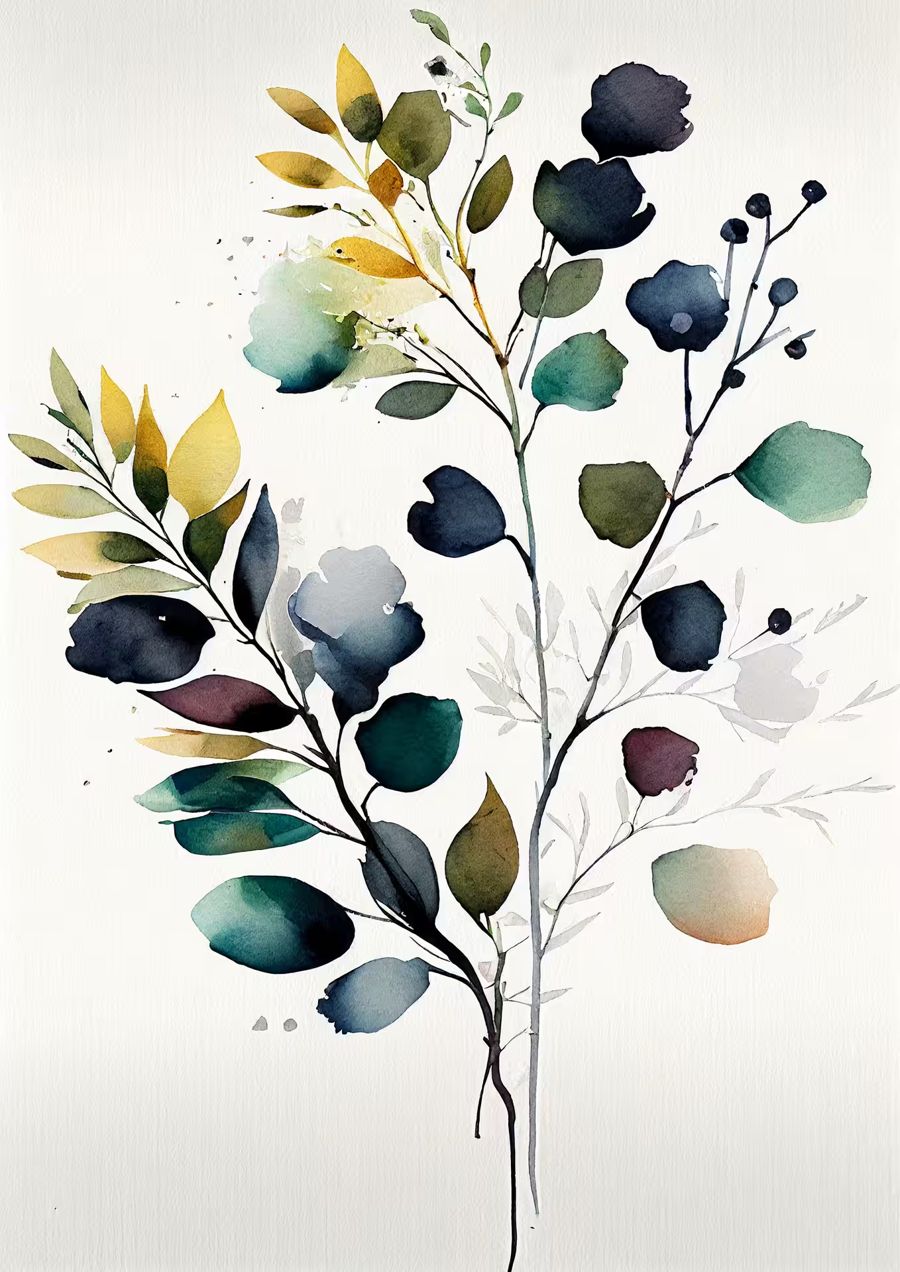 Flowers, Floral Colorful Boho Floral